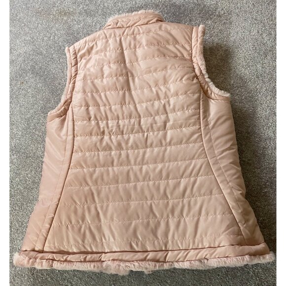Nicole Miller Pink Vest Reversible Quilted & Faux Fur Medium - Picture 2 of 11